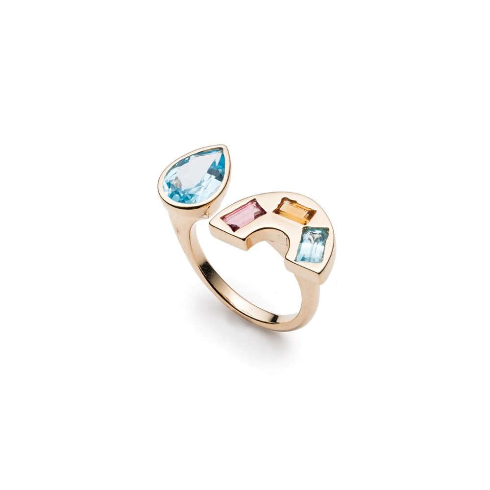 Brent Neale Rainbow & Raindrop Double Sided Ring